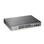 Zyxel GS1350-18HP - Switch - intelligente - 16 x 10/100/1000 (PoE+) + 2 x combinazione Gigabit Ethernet/Gigabit SFP - desktop - PoE+ (250 W)
